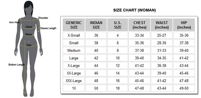 Ladies Size Chart